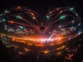 Drones in sync aerial light show