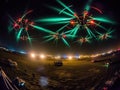 Drones in sync aerial light show