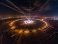 Drones in sync aerial light show