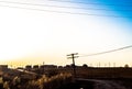 Vast expanses of the vast country. road. overhead transmission line. spring the sky, the beginning of heyday of nature. farmhouses Royalty Free Stock Photo