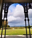 The vast field outside the window Royalty Free Stock Photo