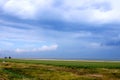 The vast grassland under the blue sky Royalty Free Stock Photo