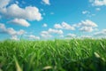 Vast Green Grass Field Under Blue Sky Royalty Free Stock Photo
