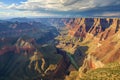 A vast and layered chasm carved by the Colorado River, showcasing the immense geological history of the Grand Canyon, The Grand