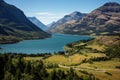Vast Mountain-Encircled Lake Reflecting Majestic Scenery With Tranquil Waters, Waterton Lakes National Park, a UNESCO World