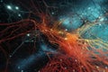 A vast neural network, conceptual abstract illustration. Generative AI