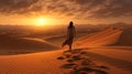 Vast Open Desert Sunrise Nomadic Resilience