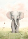 Whimsical Elephant: A Digital Illustration of Princess Poppycock