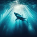 Great White shark swimming the ocean