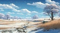 Snow Landscape Background: Anime Art Inspired By Studio Ghibli