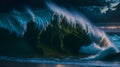 The vast of the sea with immense as giant waves surged in the midst of its endless blue depths Royalty Free Stock Photo