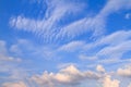 The vast sky and the white clouds float in the sky. Royalty Free Stock Photo