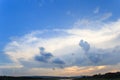 The vast sky and the white clouds float in the sky. Royalty Free Stock Photo