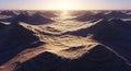 Vast Textured Desert Landscape at Golden Hour Royalty Free Stock Photo