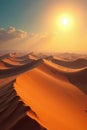 Vast, undulating sand dunes under intense sun, heat, dune Royalty Free Stock Photo