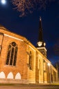 Vasteras Cathedral in winter evening Royalty Free Stock Photo