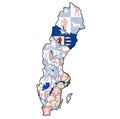 Vasterbotten on map of swedish counties