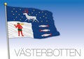 Vasterbotten regional flag, Sweden, vector illustration