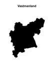 Vastmanland outline map Royalty Free Stock Photo