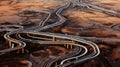 vastness oil field pipeline Aerial photography is used