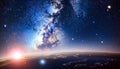 Vastness of the universe, featuring galaxies, stars, nebulae, and planets, symbolizing cosmic exploration, astronomy, and the