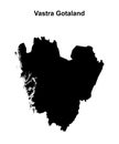 Vastra Gotaland outline map Royalty Free Stock Photo
