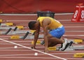 VASYL MAKUKH Ukraine on the start of the IAAF World U20 Championship in Tampere, Finland 11 July, Royalty Free Stock Photo