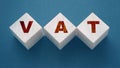 VAT letters on wooden cubes. Value Added Tax Financial concept Royalty Free Stock Photo