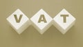 VAT letters on wooden cubes. Value Added Tax Financial concept Royalty Free Stock Photo