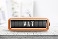 VAT tax sign in form of a retro alarm clock Royalty Free Stock Photo