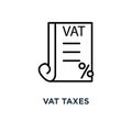 Vat taxes icon. Linear simple element illustration. Value added