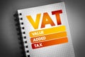 VAT - Value Added Tax acronym Royalty Free Stock Photo