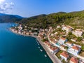 Vathy Ithaca Greece birds aerial view Ithaka or Ithaki Royalty Free Stock Photo