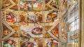 VATICAN, VATICAN - August 16, 2014: Ceiling of the Creation of Adam, Sistine chapel in the Vatican museum - Italy Royalty Free Stock Photo