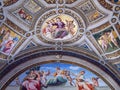 Vatican Ceiling, Colourful Frescos, Biblical Scene