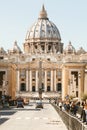 Vatican City, Basilica of Saint Peter. Via della Conciliazione in Rome, Italy. Royalty Free Stock Photo