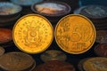 Vatican City 50 Cents Eur Coin Cita del Vaticano Close Up Macro Royalty Free Stock Photo
