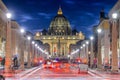 Vatican City, a city-state surrounded by Rome, Italy,  with St. Peter`s Basilica Royalty Free Stock Photo