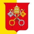 Vatican City coat of arms on holy see flag