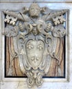 19.06.2017, Vatican City: Coat of arms of the Vatican symbol bas-relief