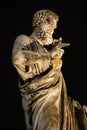 Vatican City, Vatican - December 14, 2018. Statue of Saint Peter holding a key in Vatican near St Peters Basilica in Royalty Free Stock Photo