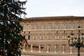 Vatican City, Holy See: Apostolic Palace at Christmas, the official residence of the pope located in Vatican City Royalty Free Stock Photo