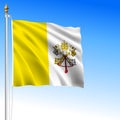 Vatican City, Holy See official national waving flag, Rome Royalty Free Stock Photo