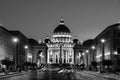 Vatican City. Illuminated St. Peters Basilica