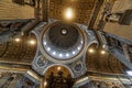 Vatican City, Italy - 10 04 2018: Inside the St Peter`s Basilica or San Pietro in Vatican City, Rome, Italy. Wide angle view of Royalty Free Stock Photo