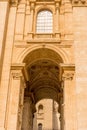 Vatican City, Italy - 23 June 2018: Arch at the entrance to the Basilica at St. Peter\'s Square in Vatican City