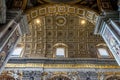 Vatican City, Italy - 23 June 2018: Decoration on the ceiling dome of Saint Peter\'s Basilica at St. Peter\'s Square in Vatican Ci Royalty Free Stock Photo