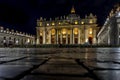Vatican City,Italy - 23 June 2018: St.Peters Basilica is illuminated with lights at night in Vatican city in the square with Royalty Free Stock Photo