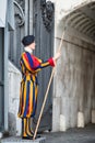 VATICAN CITY, ITALY- MARCH 23 : Swiss guardsman in Vatican, Rome Royalty Free Stock Photo