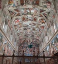 Vatican city, Italy - October 3, 2023: A fragment of the painting inside the Sistine Chapel.
